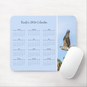 Osprey - Customizable full year 2026 calendar Mousepad (Mit Mouse)