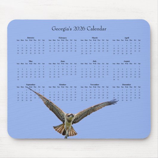Osprey: Customize a full year 2026 calendar Mousepad (Vorne)