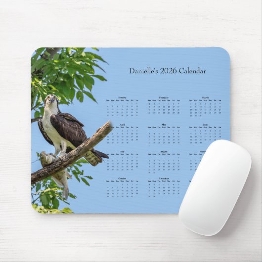 Osprey: Customize full year 2026 calendar Mousepad (Mit Mouse)