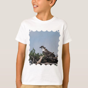 Osprey, der auf Nest-Jugend-T - Shirt sitzt