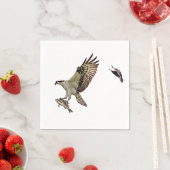 Osprey, der durch eine rotgeflügelte Amsel gejagt Serviette (Beispiel)