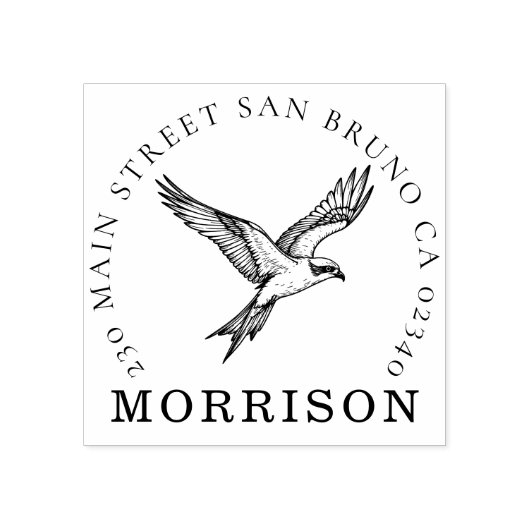 Osprey Family Address Briefmarke - Hosses Erbe Gummistempel (Prägung)