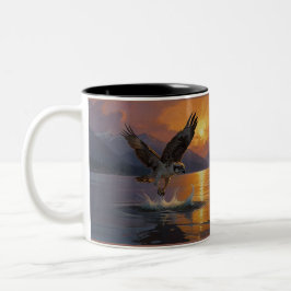 Osprey Fangen bei der Abenddämmerung Zweifarbige Tasse