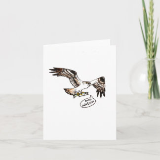 "osprey & fish," small, 4x5.6" blank greeting card karte