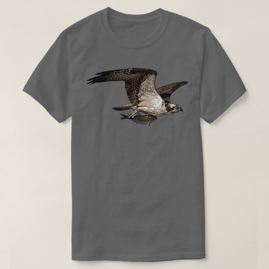 Osprey Holding Fish Color Print T-Shirt (Design vorne)