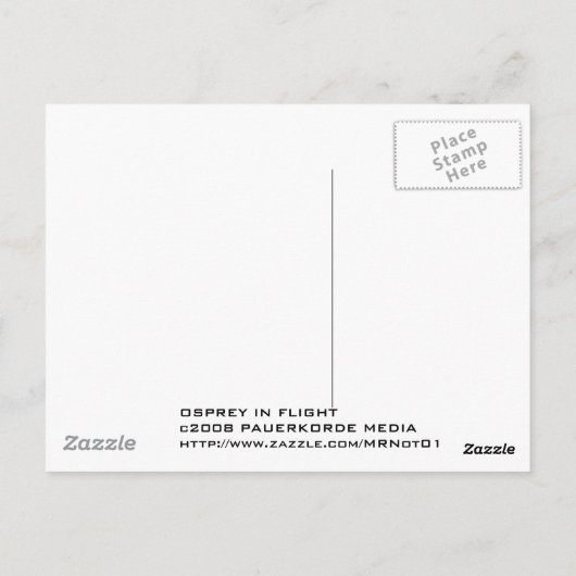 Osprey im Flug Postkarte (Rückseite)