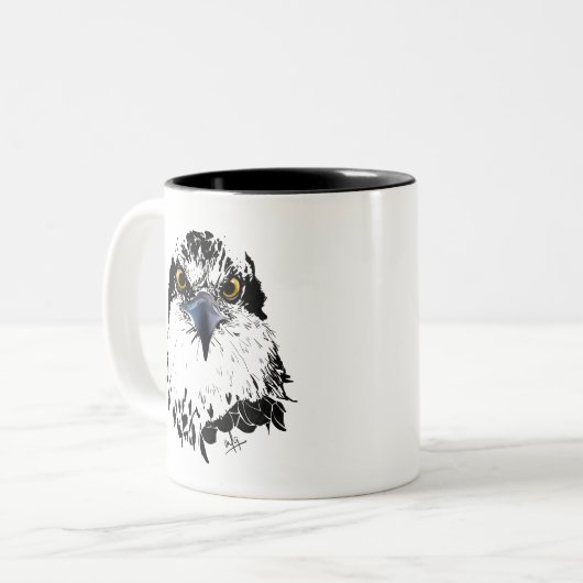 Osprey King of Birds | Firmenlogo hochladen Zweifarbige Tasse (Vorderseite Links)
