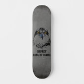 Osprey King of Birds Illustration Dark Gray Grunge Skateboard (Vorderseite)
