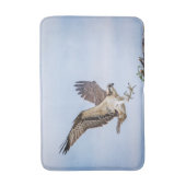 Osprey Landung im Nest Badematte (Vorderseite Vertikal)