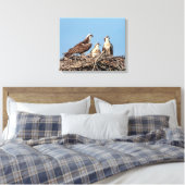 Osprey Mama mit ihren Kindern Leinwanddruck (Insitu (Schlafzimmer))