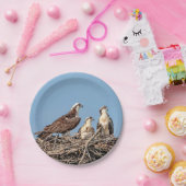 Osprey Mama mit ihren Kindern Pappteller (Party)