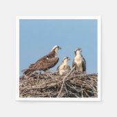 Osprey Mama mit ihren Kindern Serviette (Vorderseite)