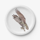 Osprey mit einem Fisch Pappteller (Vorderseite)