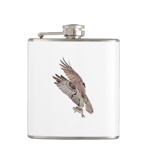 Osprey mit Fisch Flachmann