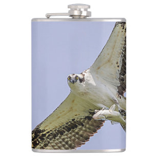 Osprey mit Fisch Flachmann