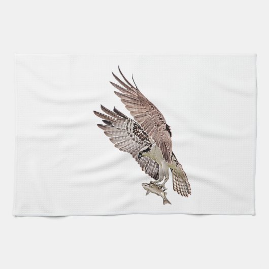 Osprey mit Fisch Geschirrtuch (Horizontal)