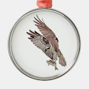 Osprey mit Fisch Ornament Aus Metall