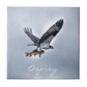 Osprey mit Walleye Fish HDR-Foto Fliese (Vorderseite)