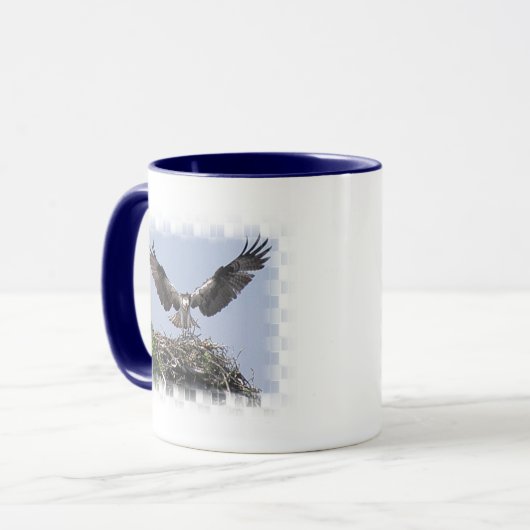 Osprey-Nest-Kaffee-Tasse Tasse (Vorderseite Links)