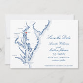 Osprey Point Inn Rock Hall MD Elegante Wedding Save The Date (Vorderseite)