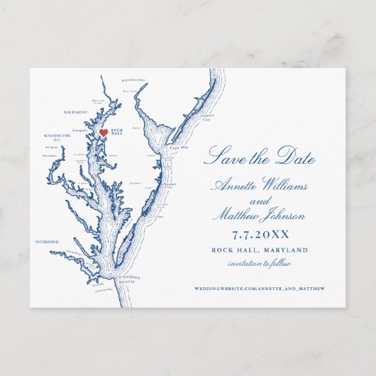 Osprey Point Inn Rock Hall MD Save the Date Ankündigungspostkarte (Vorderseite)