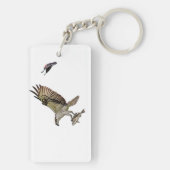Osprey wird von einem roten Vogelgezwitscher verfo Schlüsselanhänger (Rückseite)