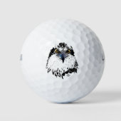 Osprey Zeichnend Schwarz-weiß mit Piercing Eyes Golfball (Vorderseite)