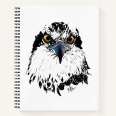 Osprey Zeichnend Schwarz-weiß mit Piercing Eyes Notizblock (Vorderseite)
