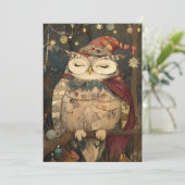 Osric the Owl | Woodland Whimsy Feiertagskarte (Stehend Vorderseite)