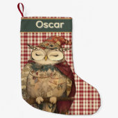 Osric the Owl | Woodland Whimsy  Kleiner Weihnachtsstrumpf (Vorderseite)