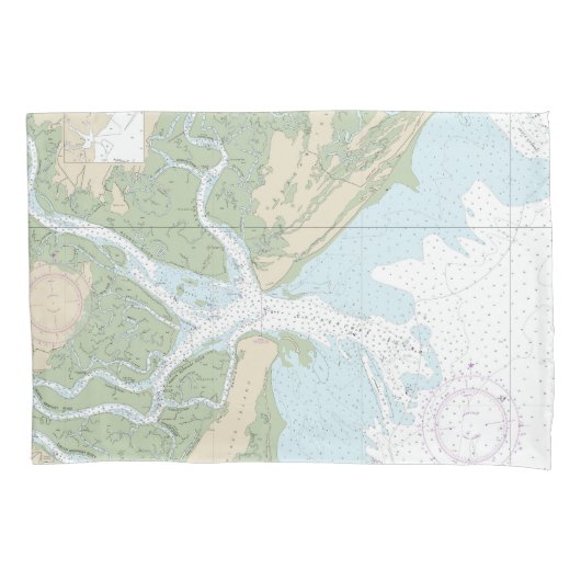 Ossabaw und St Catherines Sounds Chart 11511 Kissenbezug (Vorderseite)