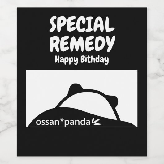 Ossan*panda mit besonderer Heilmittel Weinetikett (Einzelnes Label)