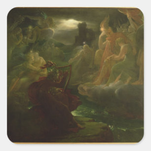 Ossian, das herauf den Geist des Flusses beschwör Quadratischer Aufkleber