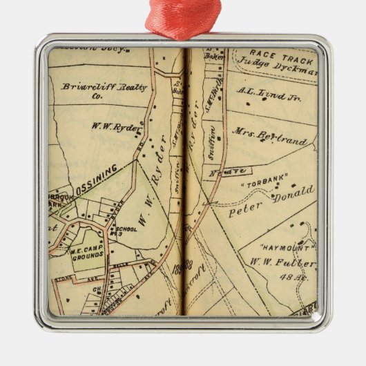 Ossining, New York Silbernes Ornament (Vorne)