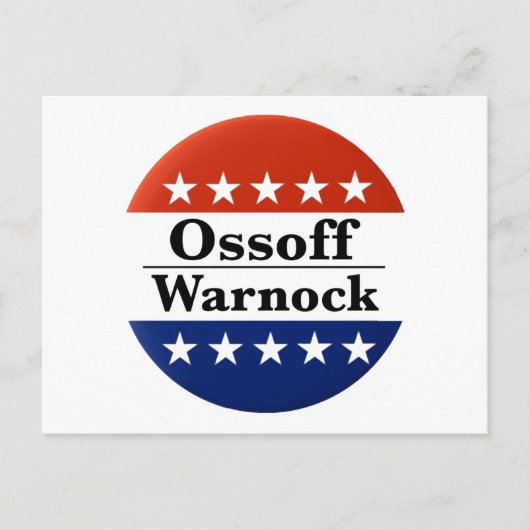 Ossoff Warnock Georgia Runoffs Postkarte (Vorderseite)