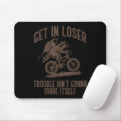 Ossum Get In Loser Trouble Funny Ssum Raccoon Men Mousepad (Mit Mouse)