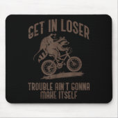 Ossum Get In Loser Trouble Funny Ssum Raccoon Men Mousepad (Vorne)