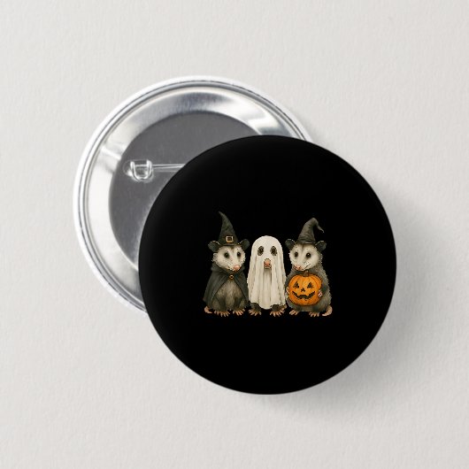Ossum Halloween Ssum Witch Ghost Pumpkin  Button (Vorne & Hinten)