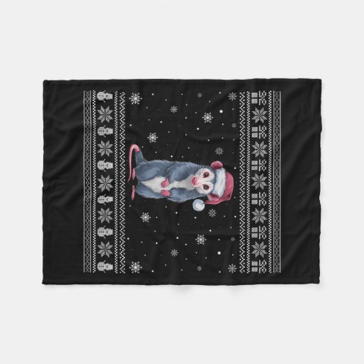 Ossum Lovers Men Women Santa Ugly Xmas Sweater Fleecedecke (Vorderseite (Horizontal))