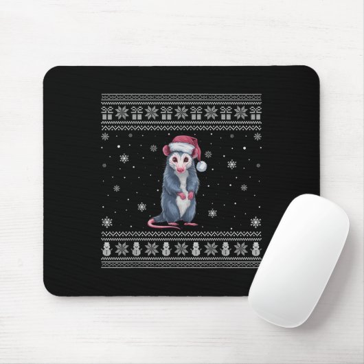 Ossum Lovers Men Women Santa Ugly Xmas Sweater Mousepad (Mit Mouse)
