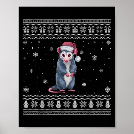 Ossum Lovers Men Women Santa Ugly Xmas Sweater  Poster (Vorne)