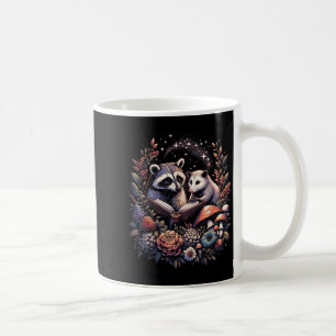 Ossum Waschbär Blumen Buchliebhaber Cottagecore Fe Kaffeetasse