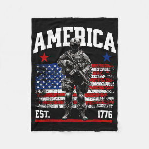 Ost 1776 Patriotische US-amerikanische Vintage Fla Fleecedecke