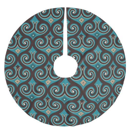 Ost-Arabesque: Elegantes Nahtloses Ornament. Polyester Weihnachtsbaumdecke (Vorderseite)