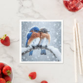 Ost-Bluebirts im Schnee Serviette (Beispiel)