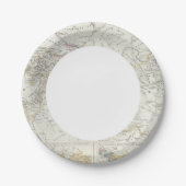 Ost-Hemisphäre-Weltkarte Pappteller (Vorderseite)