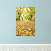 Ost im Herbst Straße und Baumblick Leinwanddruck (Insitu (Holzboden))