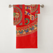 Ost-Indischer Elefantendruck Badhandtuch Set (Insitu)