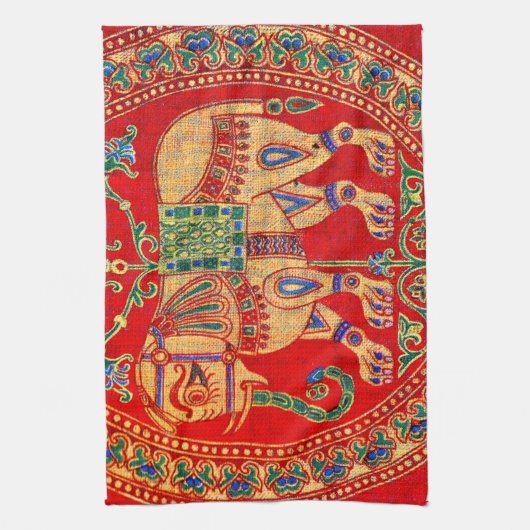 Ost-Indischer Elefantendruck Geschirrtuch (Vertikal)