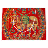 Ost-Indischer Elefantendruck Große Geschenktüte (Vorderseite)